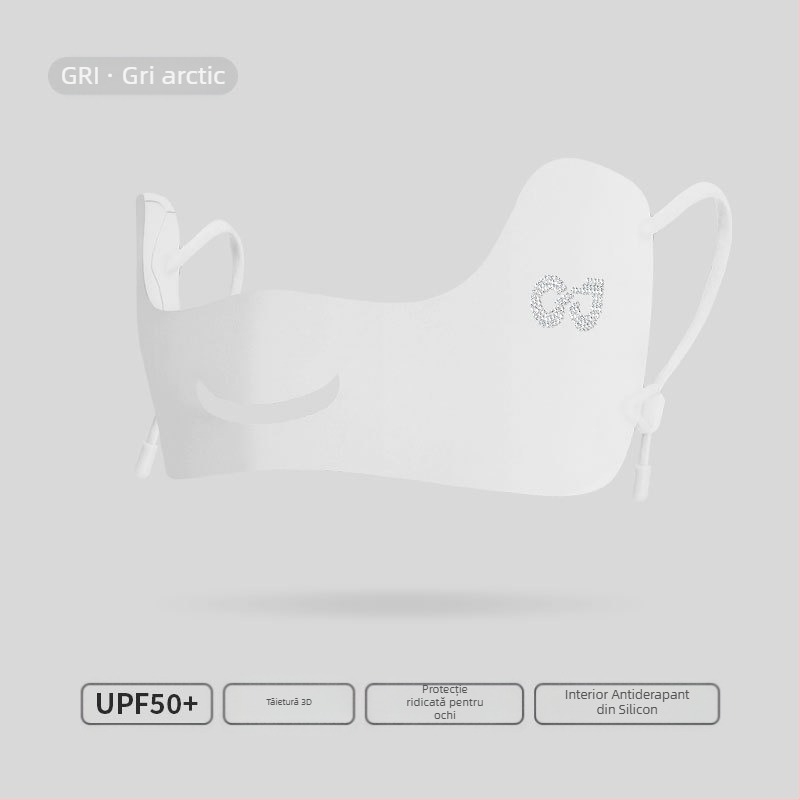 Mască de mătase de gheață subțire respirabilă de vară, mască de protecție solară tridimensională pentru colțul ochilor, anti-ultraviolete, în aer liber, pentru golf