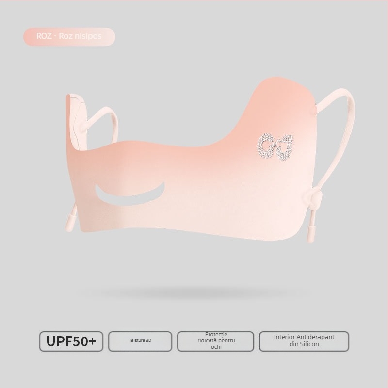 Mască de mătase de gheață subțire respirabilă de vară, mască de protecție solară tridimensională pentru colțul ochilor, anti-ultraviolete, în aer liber, pentru golf