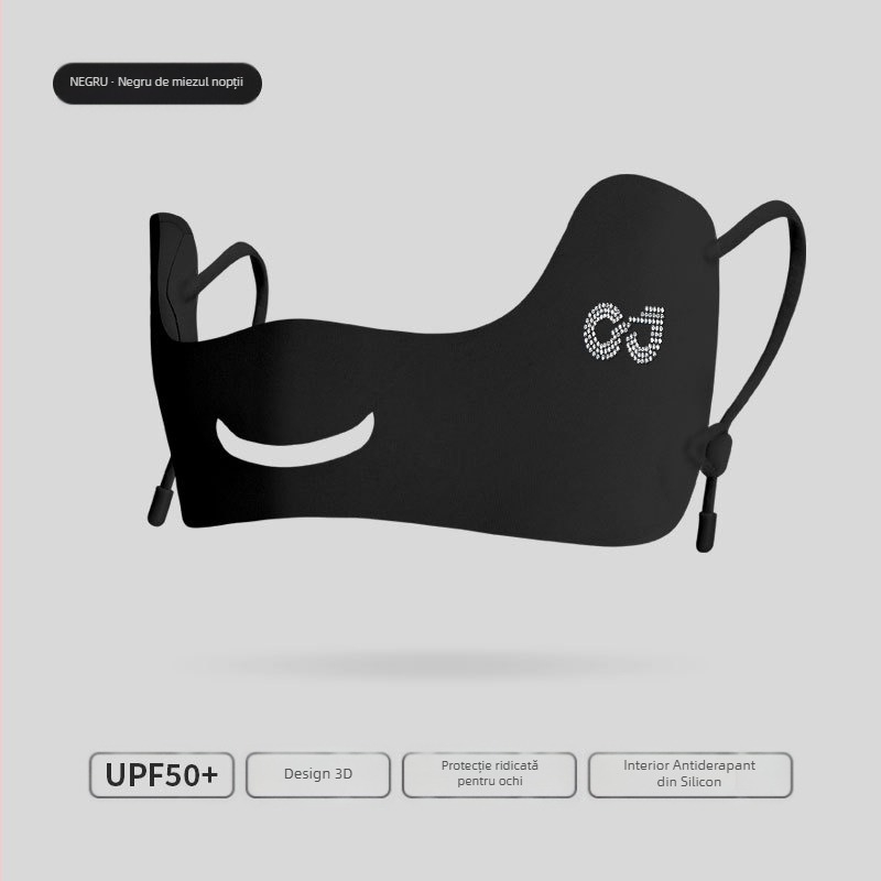 Mască de mătase de gheață subțire respirabilă de vară, mască de protecție solară tridimensională pentru colțul ochilor, anti-ultraviolete, în aer liber, pentru golf