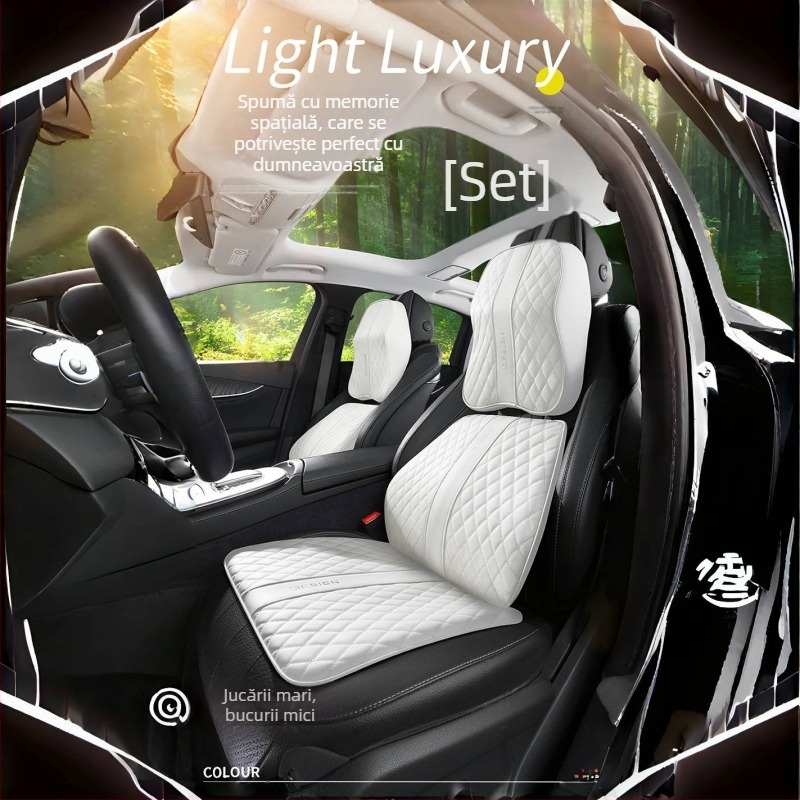 Advanced Sense Pana piele auto pernă lombară gât pernă auto scaun interior pernă lombară tetieră pernă scaun fund pernă