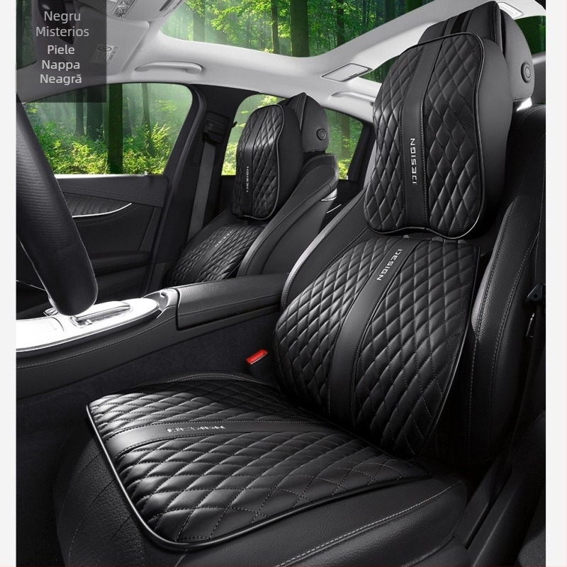 Advanced Sense Pana piele auto pernă lombară gât pernă auto scaun interior pernă lombară tetieră pernă scaun fund pernă