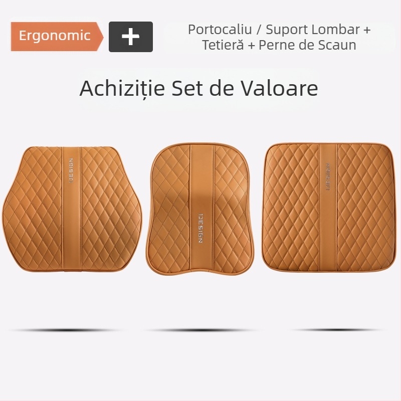 Advanced Sense Pana piele auto pernă lombară gât pernă auto scaun interior pernă lombară tetieră pernă scaun fund pernă