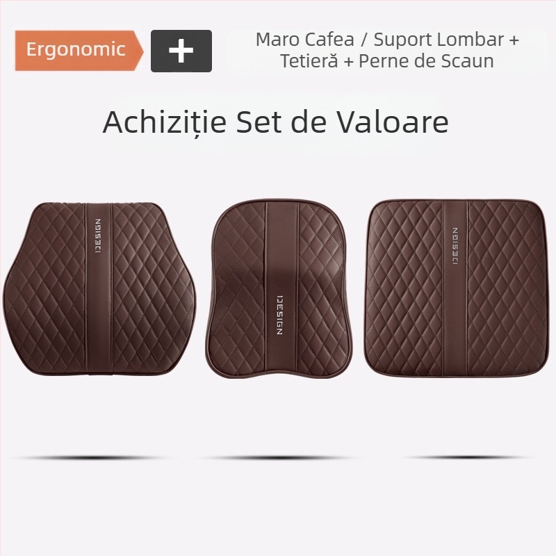 Advanced Sense Pana piele auto pernă lombară gât pernă auto scaun interior pernă lombară tetieră pernă scaun fund pernă