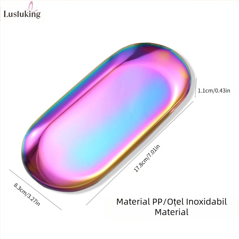 Tavă metalică pătrată transfrontalieră pentru bijuterii, din oțel inoxidabil, instrumente de manichiură, tavă de depozitare în formă de inimă, tavă pentru cosmetice