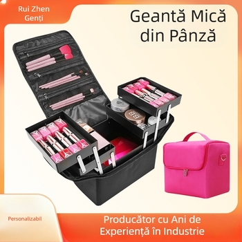 Geantă de pânză mică portabilă de mare capacitate, geantă de broderie, cutie de scule pentru unghii, artă, salon de înfrumusețare, machiaj, geantă de cosmetice semipermanentă de depozitare