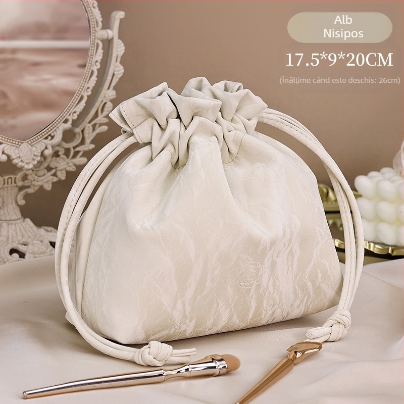 Geantă cosmetică nouă, stil nisipuri mișcătoare, capacitate mare, franceză, de mare valoare, depozitare clasică, portabilă, cu ham