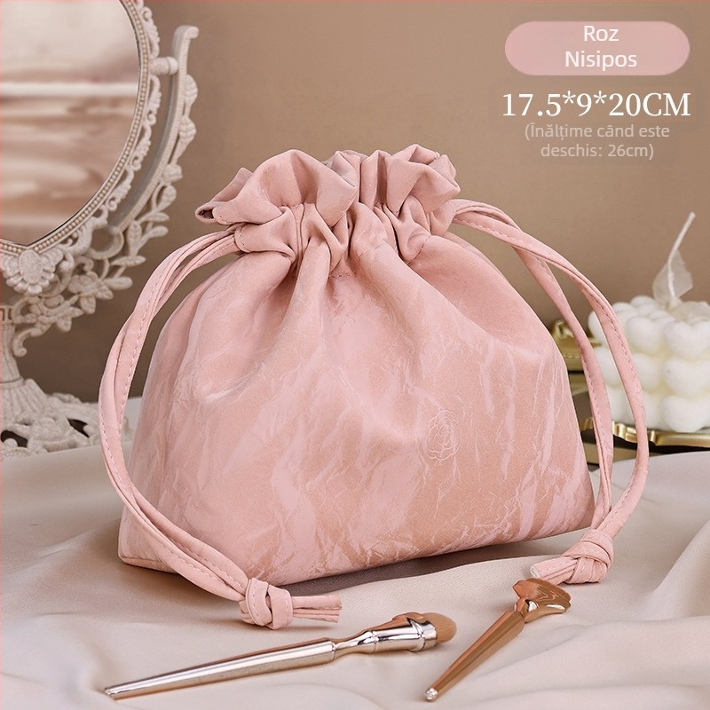 Geantă cosmetică nouă, stil nisipuri mișcătoare, capacitate mare, franceză, de mare valoare, depozitare clasică, portabilă, cu ham