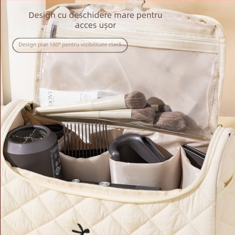 Noua geantă de depozitare pentru uscătorul de păr de la Amazon, geantă de depozitare portabilă de mare capacitate pentru călătorii, geantă portabilă de nișă de spălare de înaltă calitate
