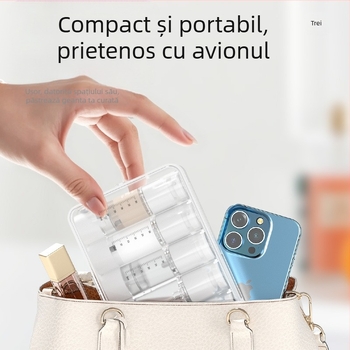 Sticlă de pulverizare portabilă cu vid, presă de emulsie, transparentă, cu cântar, costum de îmbuteliere cosmetică