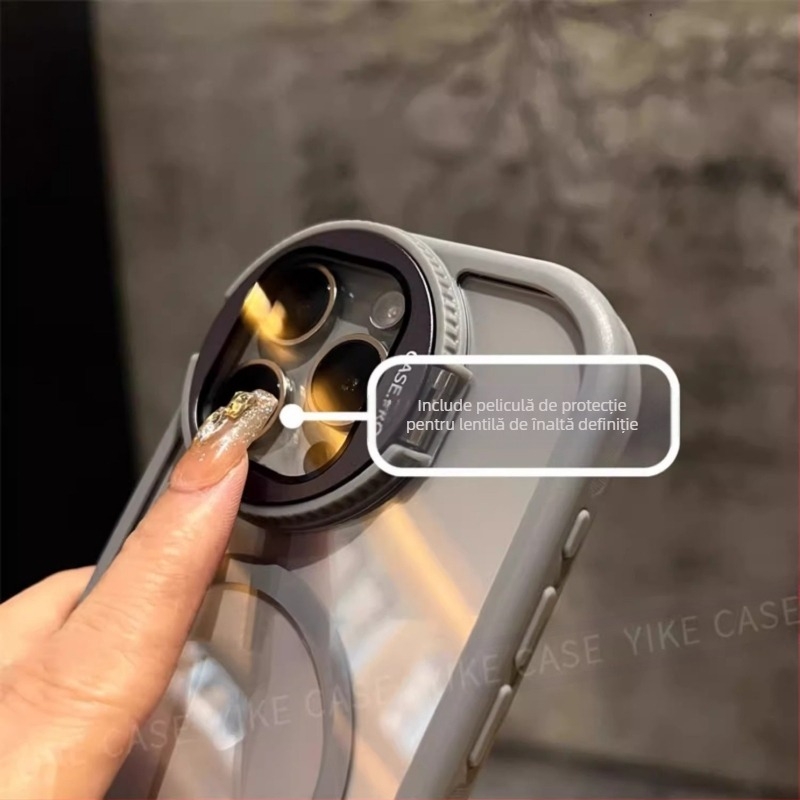Potrivit pentru iPhone 17 Pro Max, carcasă de telefon, suport pentru lentilă, transparent magnetic, Apple 16, carcasă de protecție anti-cădere