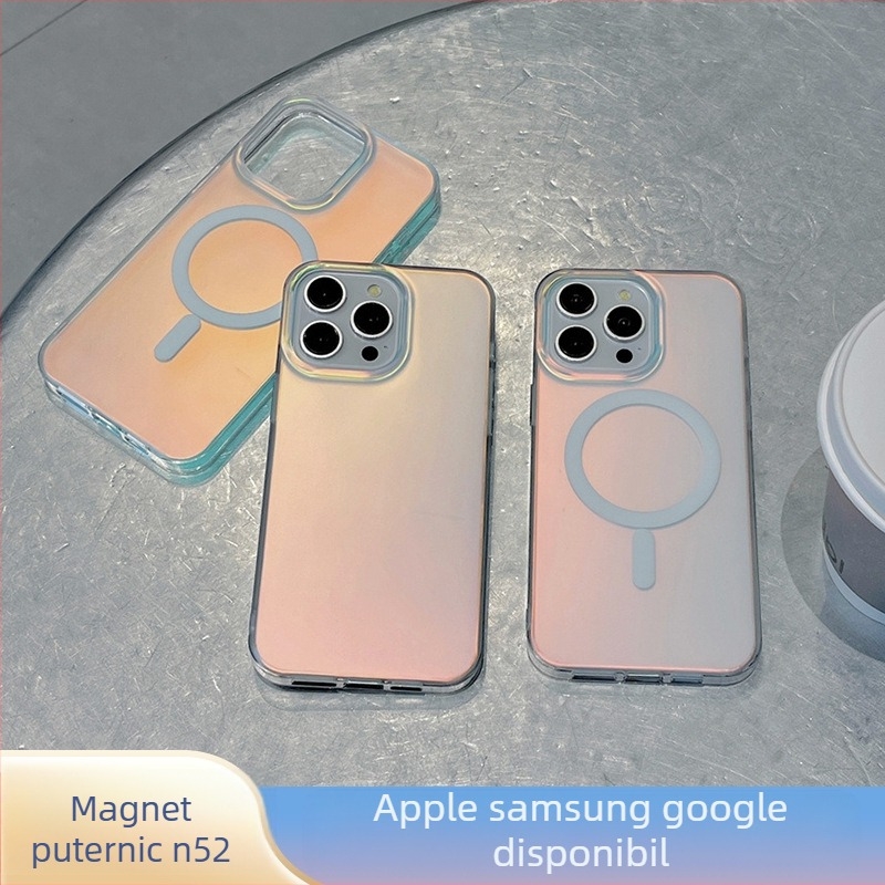 Potrivit pentru Apple 15Pro Carcasă colorată pentru telefon mobil Iphone16 Frosted Chameleon 17 Carcasă nouă cu ventuză magnetică Magsafe