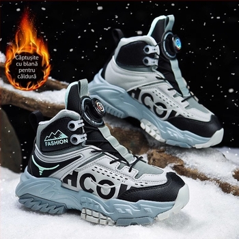 Pantofi sport pentru fete, pantofi de drumeție groși și călduroși, din bumbac, 2024, noi, de iarnă, cu căptușeală din fleece