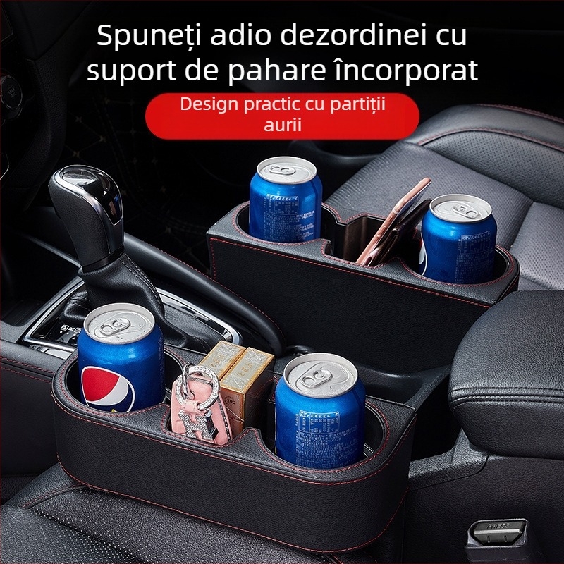 Cutie de depozitare pentru scaun auto, cutie de depozitare pentru pahar cu apă cu control central, cutie de depozitare, cutie de organizare pentru scaun auto