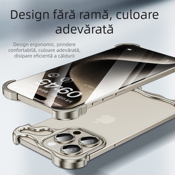 Potrivit pentru Apple 17Promax Carcasă de telefon mobilă cu colț metalic în formă specială, anti-cădere, Iphone 14, fără margini, 16E, obiectiv 5