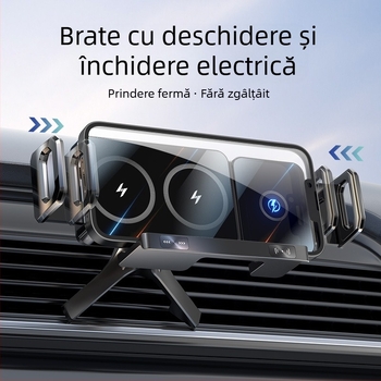 Suport auto pentru telefon mobil cu ecran pliabil, cu încărcare rapidă de 15W, suport pentru telefon mobil cu ecran mare