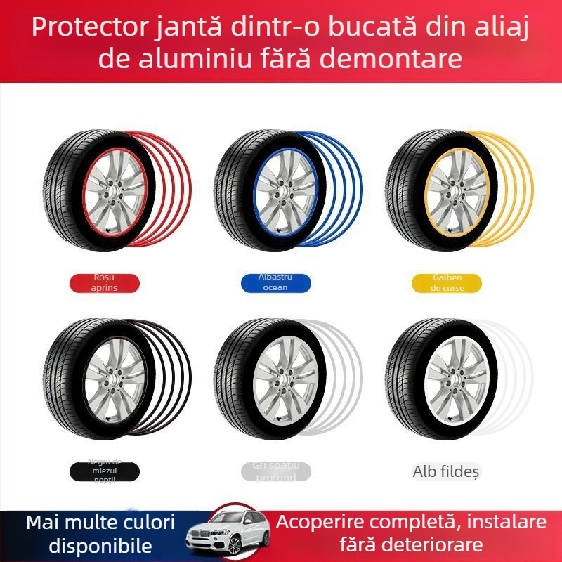 1 buc mașina roată butuc protecție inel bandă modificat anvelope jantă decorativă autocolant corp anti-zgârieturi anti-coliziune bandă