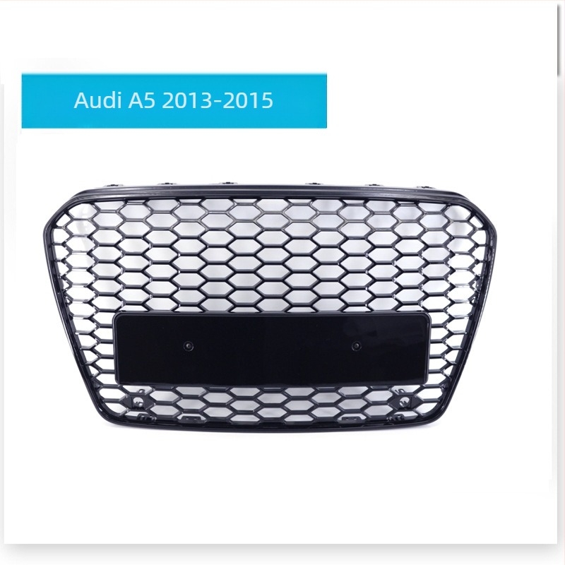 Compatibil cu Audi China Net A4A3A5, grilă frontală neagră modificată China Net RS modificată, plasă de vânt cu ecartament european