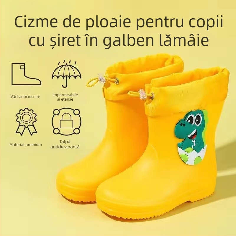 Cizme de ploaie pentru copii, Cizme de ploaie antiderapante pentru bebeluși, Fete pentru studenți, Pantofi de apă pentru copii, Pantofi de cauciuc impermeabili pentru copii