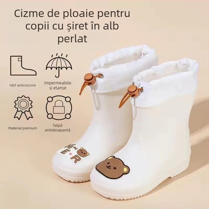 Cizme de ploaie pentru copii, Cizme de ploaie antiderapante pentru bebeluși, Fete pentru studenți, Pantofi de apă pentru copii, Pantofi de cauciuc impermeabili pentru copii