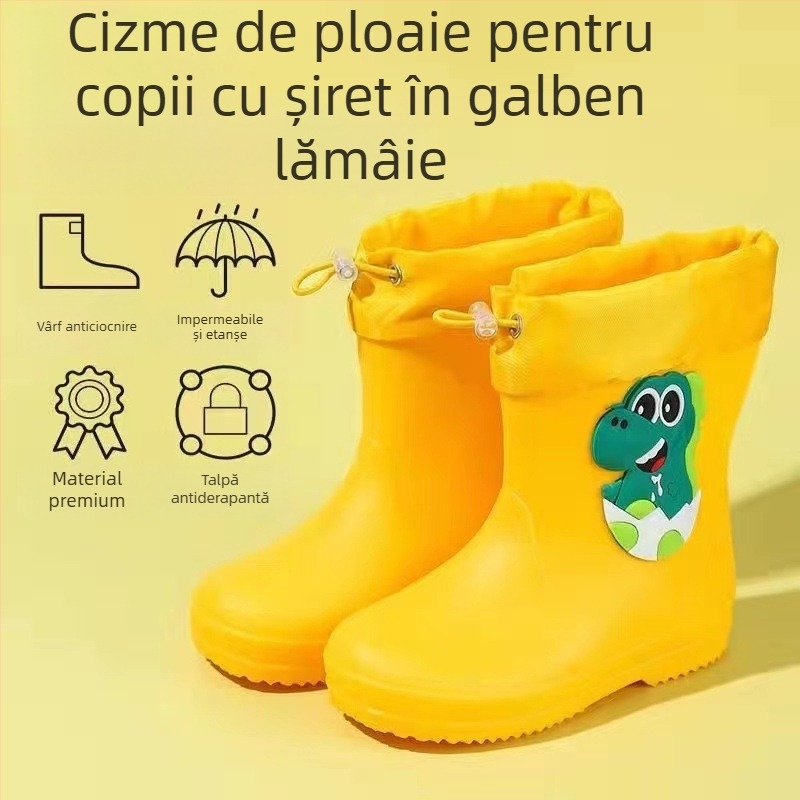 Cizme de ploaie pentru copii, Cizme de ploaie antiderapante pentru bebeluși, Fete pentru studenți, Pantofi de apă pentru copii, Pantofi de cauciuc impermeabili pentru copii