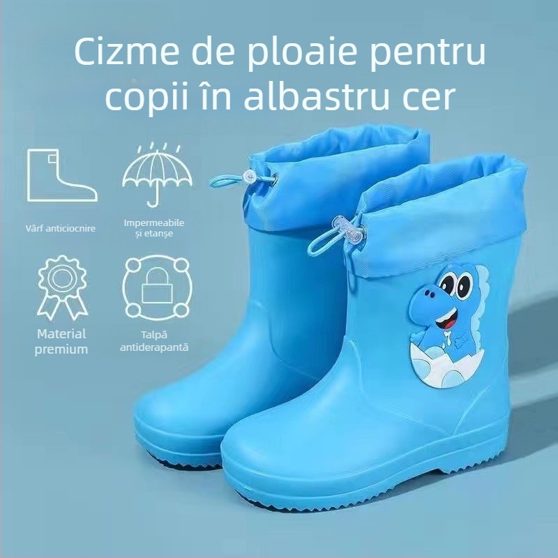 Cizme de ploaie pentru copii, Cizme de ploaie antiderapante pentru bebeluși, Fete pentru studenți, Pantofi de apă pentru copii, Pantofi de cauciuc impermeabili pentru copii