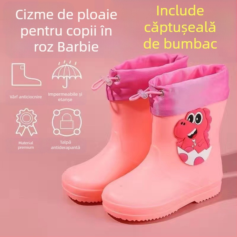 Cizme de ploaie pentru copii, Cizme de ploaie antiderapante pentru bebeluși, Fete pentru studenți, Pantofi de apă pentru copii, Pantofi de cauciuc impermeabili pentru copii