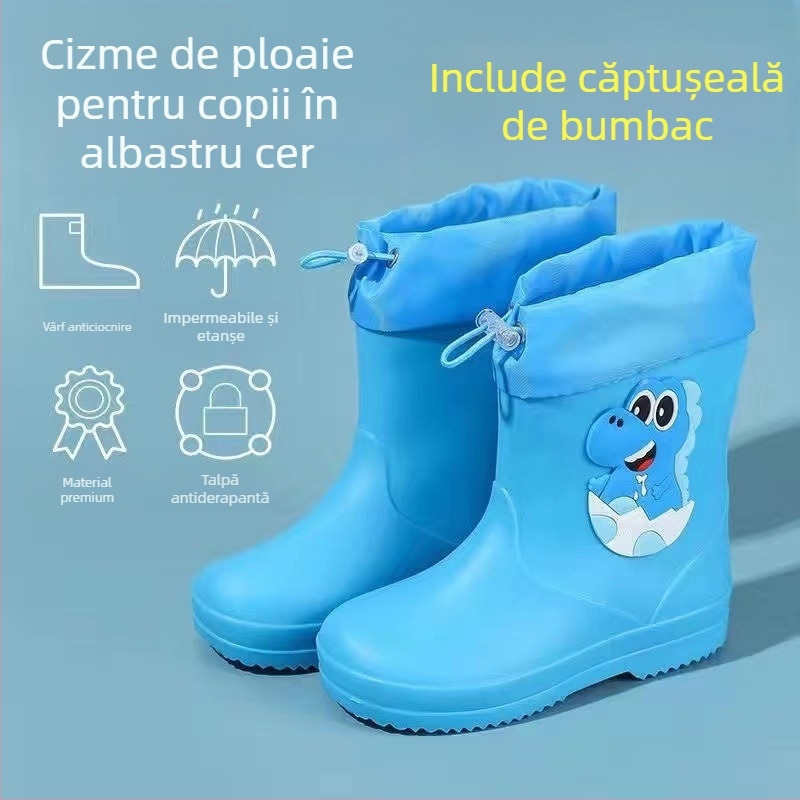 Cizme de ploaie pentru copii, Cizme de ploaie antiderapante pentru bebeluși, Fete pentru studenți, Pantofi de apă pentru copii, Pantofi de cauciuc impermeabili pentru copii