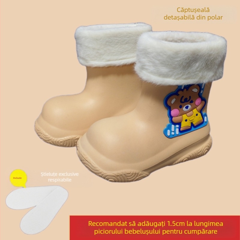 Cizme de ploaie pentru copii, fete, 3-12 ani, desene animate EVA, îmbrăcăminte exterioară impermeabilă, pantofi antiderapanți cu talpă moale, butoi mijlociu, cizme de ploaie pentru băieți