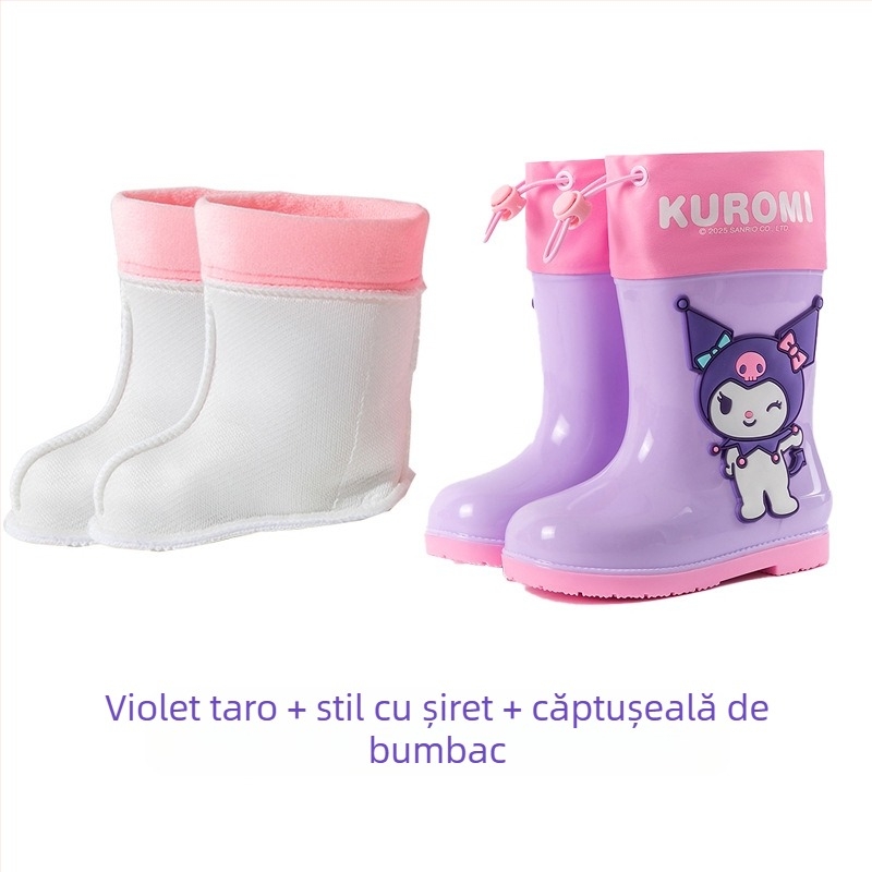 Sanrio impermeabil Beam Kulomi primăvara și vara pantofi de ploaie pentru copii scurt tub în aer liber antiderapante patru anotimpuri cizme de ploaie pentru fete