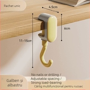 Cârlig pentru ghiozdan, gânditor, rață, student, birou, cârlig lateral pentru geantă, fără adeziv, fără autocolant, detașabil, portabil, cârlig pentru geantă