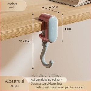 Cârlig pentru ghiozdan, gânditor, rață, student, birou, cârlig lateral pentru geantă, fără adeziv, fără autocolant, detașabil, portabil, cârlig pentru geantă