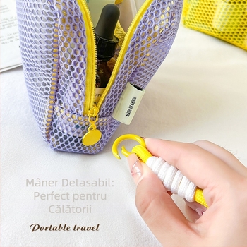 Mini portofel pentru monede, plasă de dopamină, tofu, geantă cosmetică portabilă respirabilă, geantă de depozitare pentru ruj cosmetic, geantă de retuș