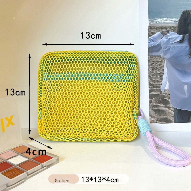 Mini portofel pentru monede, plasă de dopamină, tofu, geantă cosmetică portabilă respirabilă, geantă de depozitare pentru ruj cosmetic, geantă de retuș