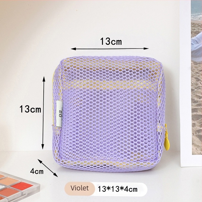 Mini portofel pentru monede, plasă de dopamină, tofu, geantă cosmetică portabilă respirabilă, geantă de depozitare pentru ruj cosmetic, geantă de retuș