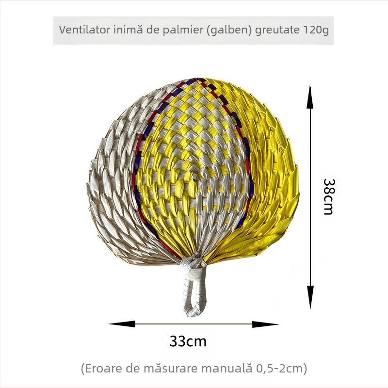 Evantai de palmier din paie, en-gros, evantai de vară, artă cool, evantai din frunze de cattail, țesut manual, portabil, evantai de mână, decorațiuni de perete suspendate