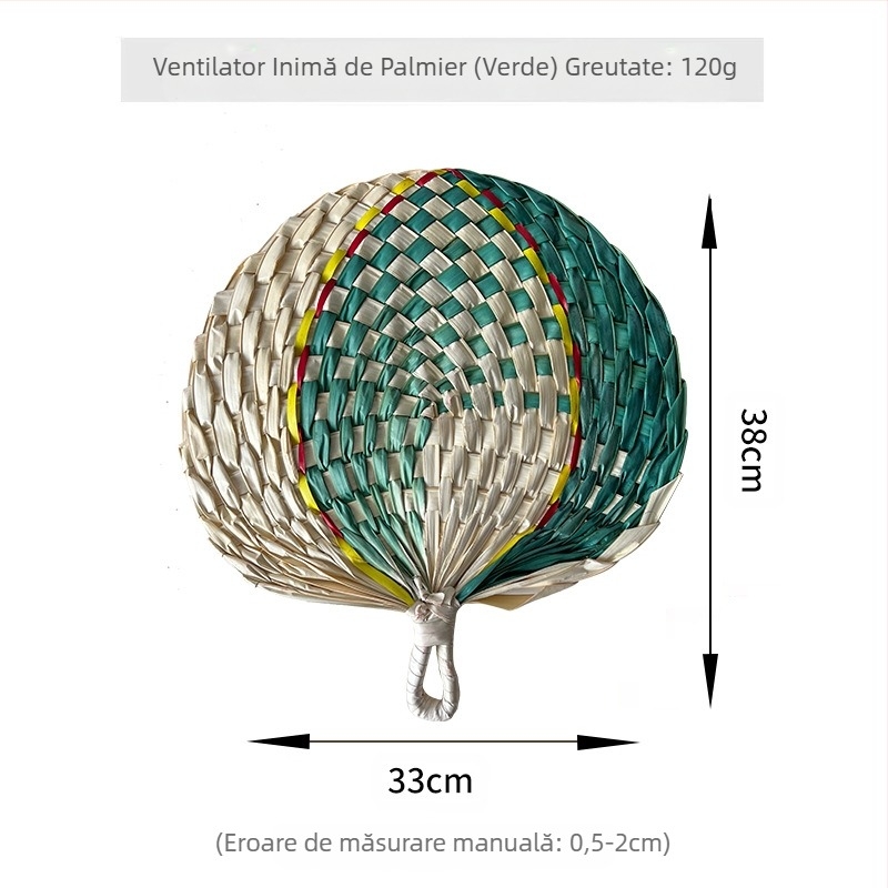 Evantai de palmier din paie, en-gros, evantai de vară, artă cool, evantai din frunze de cattail, țesut manual, portabil, evantai de mână, decorațiuni de perete suspendate