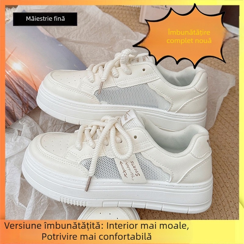 Pantofi sport casual de vară pentru femei, pantofi sport respirabili, albi, 2024, noi, de vară, cu plasă, pantofi cu degetul mare la picior