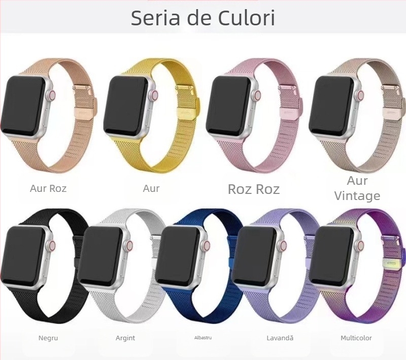 Curea din oțel inoxidabil termocontractibilă Milan SE, potrivită pentru Apple Watch iwatch7 6, talie mică, 45/41 mm