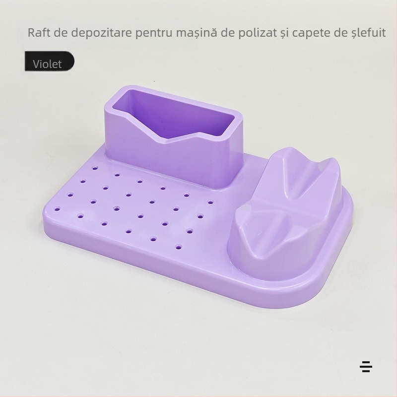 Rack de afișare pentru plasarea polizorului transfrontalier, cap de șlefuire, organizator de burghiu, cutie de manichiură, instrumente de manichiură, cutie de depozitare pentru cap de șlefuire