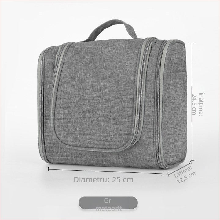 Geantă mare de toaletă și machiaj din piele PU, geantă de depozitare multistrat impermeabilă pentru bărbați, călătorie, cu cârlig, en-gros, impermeabilă și sigilată