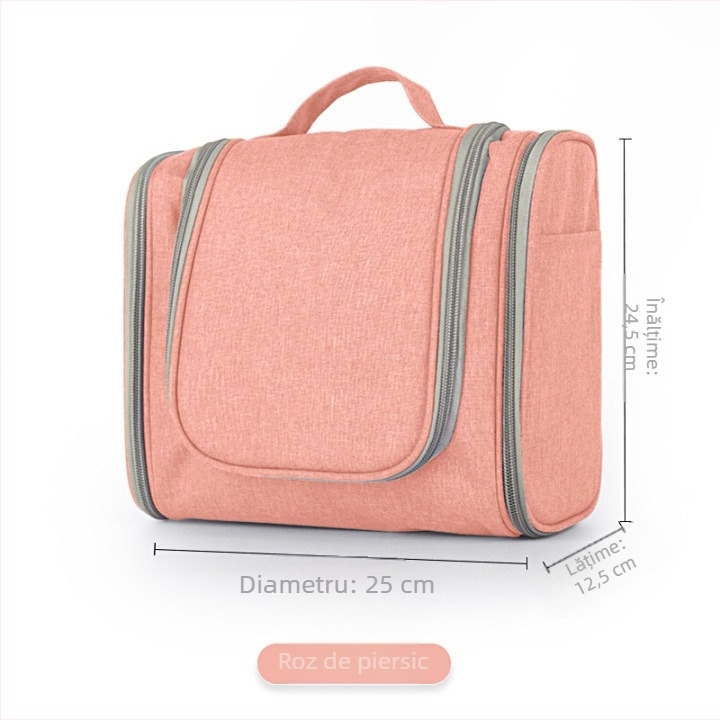 Geantă mare de toaletă și machiaj din piele PU, geantă de depozitare multistrat impermeabilă pentru bărbați, călătorie, cu cârlig, en-gros, impermeabilă și sigilată