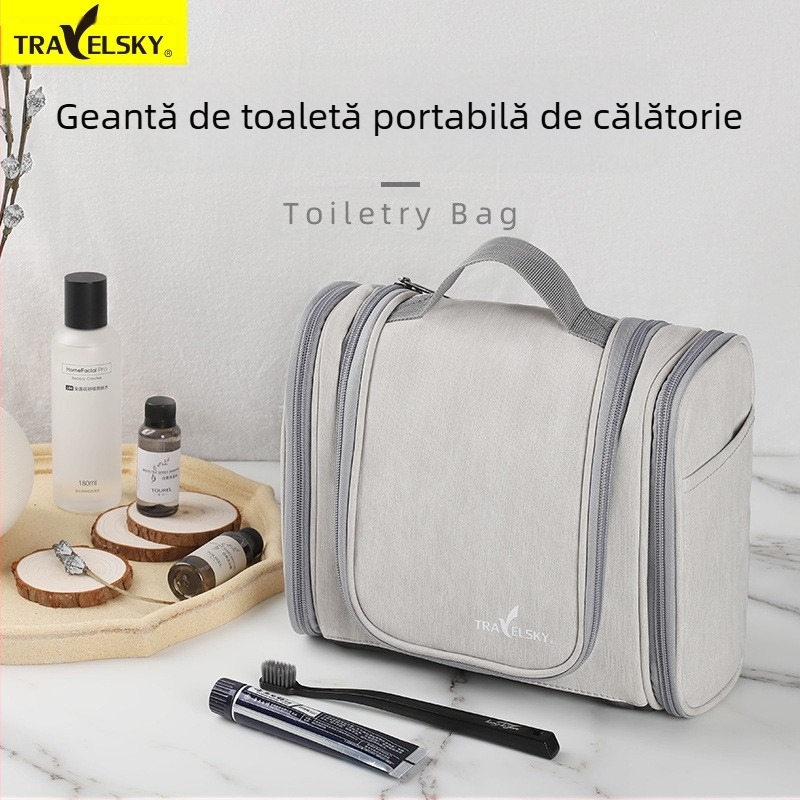 Geantă mare de toaletă și machiaj din piele PU, geantă de depozitare multistrat impermeabilă pentru bărbați, călătorie, cu cârlig, en-gros, impermeabilă și sigilată