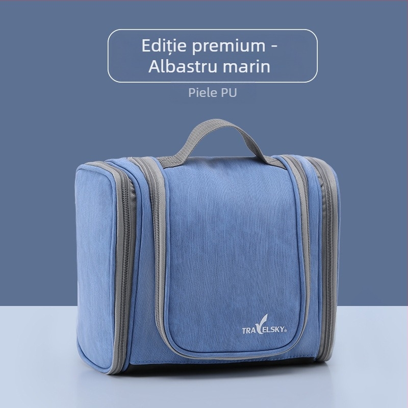 Geantă mare de toaletă și machiaj din piele PU, geantă de depozitare multistrat impermeabilă pentru bărbați, călătorie, cu cârlig, en-gros, impermeabilă și sigilată