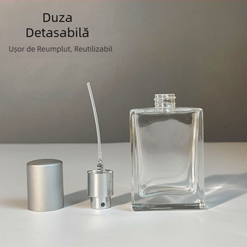 Sticlă de parfum 30ml elegantă portabilă cosmetică sticlă sticlă lemn capac presă Spray transparentă sticlă de parfum sticlă goală