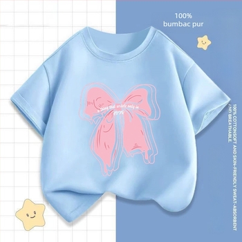 2242 # Tricou cu mânecă scurtă pentru fete, vară nouă, bluze cu mânecă jumătate, haine la modă pentru bebeluși, haine de vară pentru copii