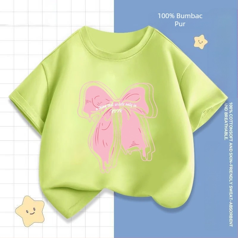 2242 # Tricou cu mânecă scurtă pentru fete, vară nouă, bluze cu mânecă jumătate, haine la modă pentru bebeluși, haine de vară pentru copii