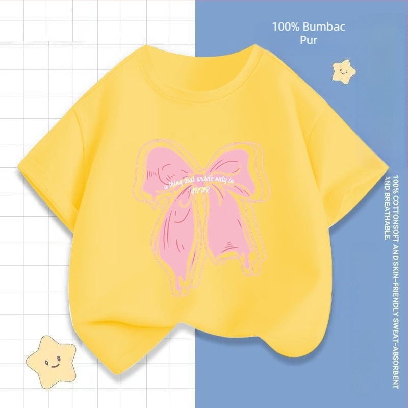 2242 # Tricou cu mânecă scurtă pentru fete, vară nouă, bluze cu mânecă jumătate, haine la modă pentru bebeluși, haine de vară pentru copii