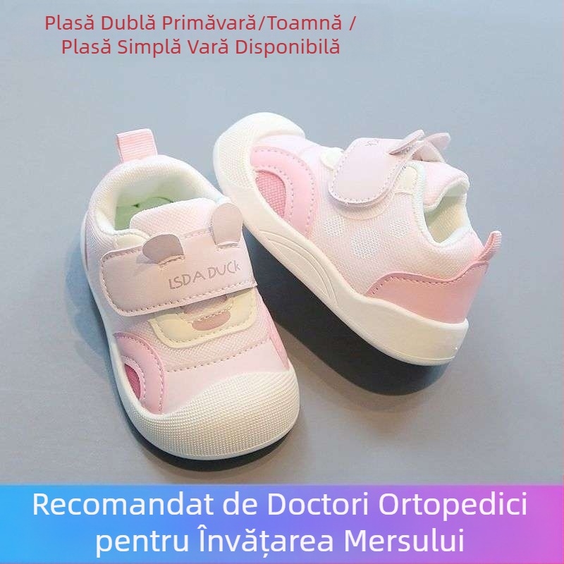 Pantofi respirabili pentru sugari, fete, pantofi de primăvară, antiderapanți, tălpi moi pentru primăvară și toamnă, 0-1-3 ani