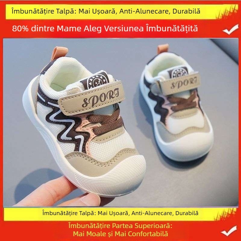 Pantofi respirabili pentru sugari, fete, pantofi de primăvară, antiderapanți, tălpi moi pentru primăvară și toamnă, 0-1-3 ani
