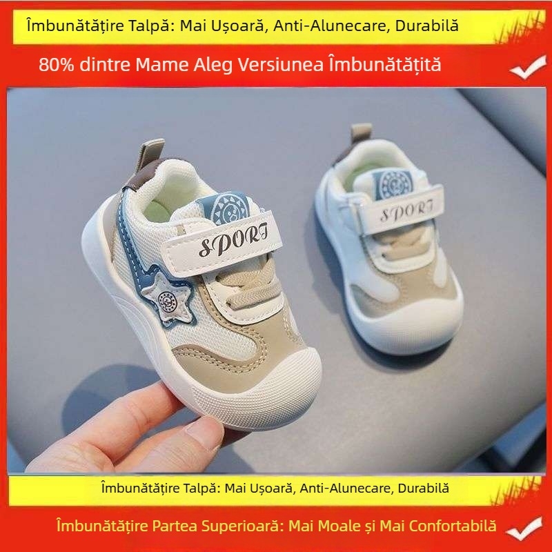 Pantofi respirabili pentru sugari, fete, pantofi de primăvară, antiderapanți, tălpi moi pentru primăvară și toamnă, 0-1-3 ani